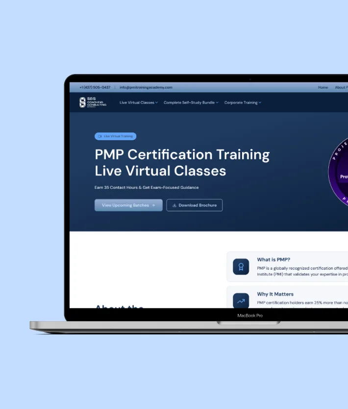 PMP Training Mockup